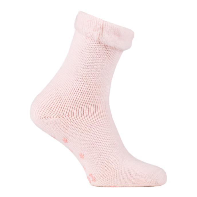totes Ladies Brushed Bed Sock with Tread Blush
