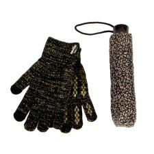 totes Supermini Animal Print & Lurex Knit Glove Gift Set